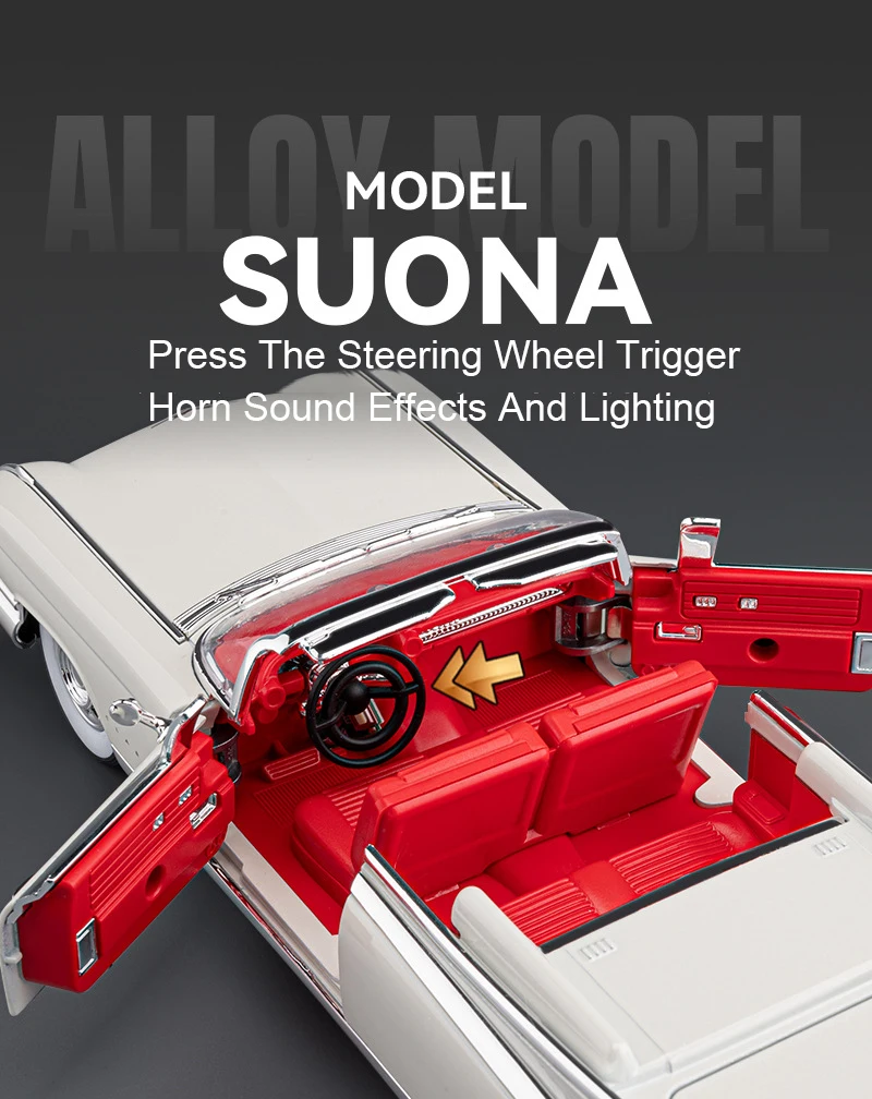 1:24 Eldorado EVO Miniature Toy Sports Car Models Alloy Diecast Sound Light Doors Opened Pull Back Sports Cars for Boys Gifts