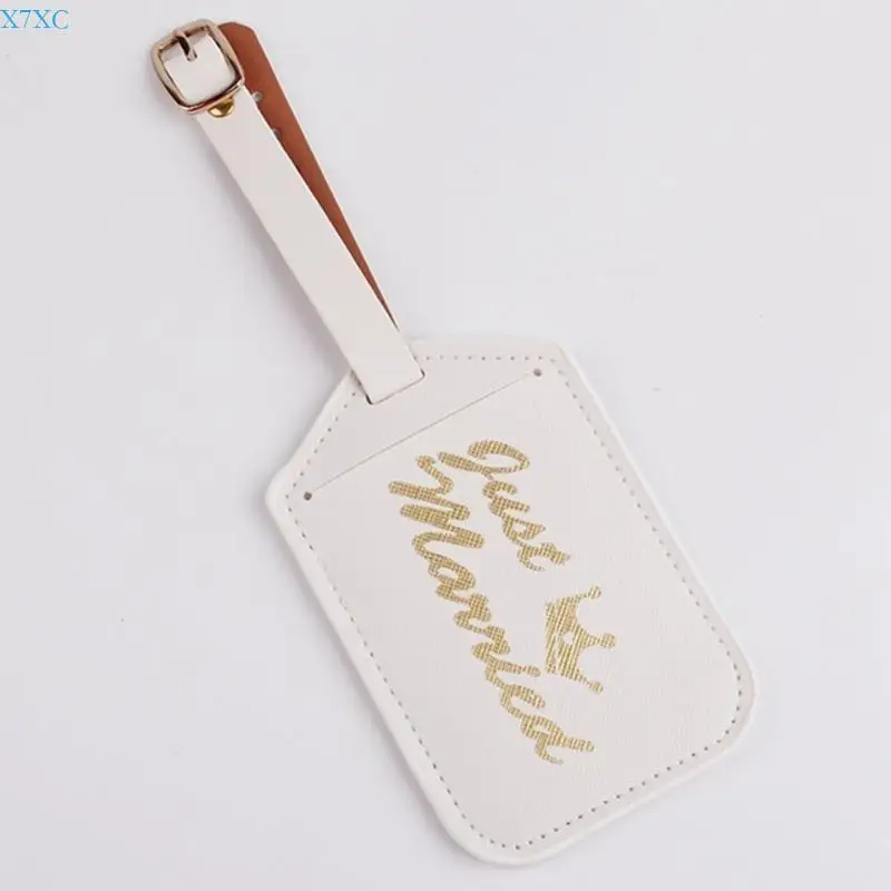 X7XC PU Leather Luggage Suitcase Tag for Wedding Couples Bridal Identification