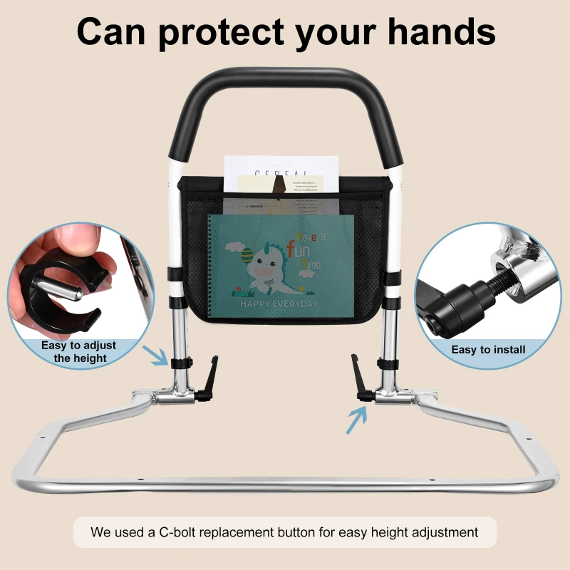 Imagem -06 - Folding Bed Safety Railing para Deficientes e Idosos Uso Doméstico Organizador Suprimentos Acessórios do Banheiro
