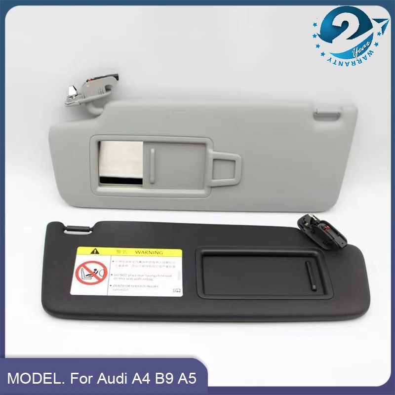 Car sun visor Sunvisor assembly 8WD857551B For Audi A4 B9 A5 2017-2022 Q5 2018-2021 Black Gray Left Right Sun Visors with Mirror