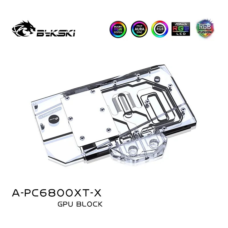 Imagem -02 - Bykski A-pc6800xt-x Gpu Waterblock para Powercolor Radeon rx 6800 xt Super Edição Radiador de Placa Gráfica Dragão Vermelho Refrigerador Vga