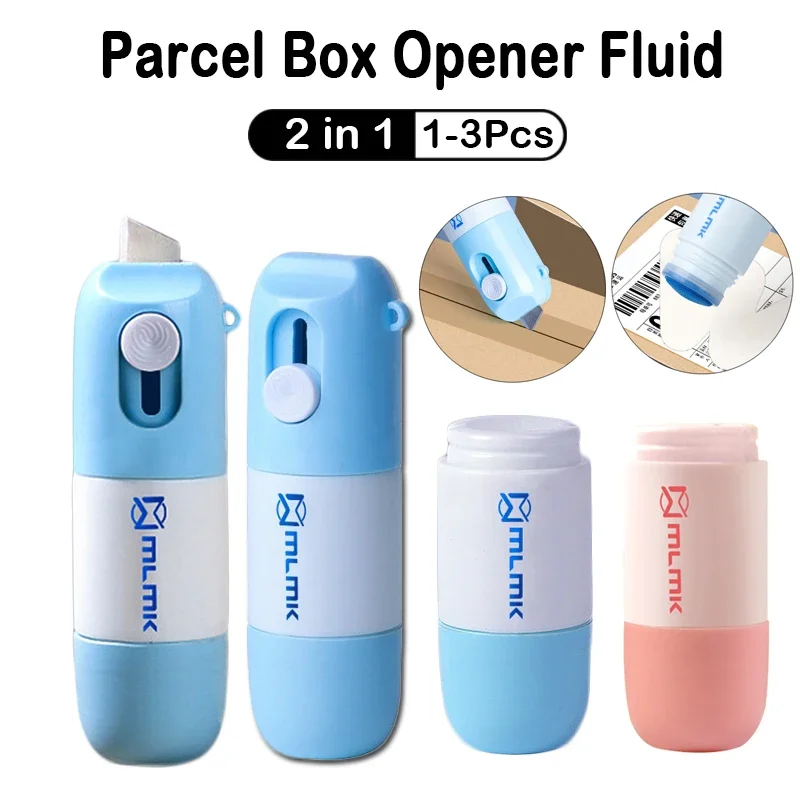 2 in 1 Thermal Paper Correction Fluid with Unboxing Knife Thermal Paper Data Identity Protection Fluid Eraser Box Opener