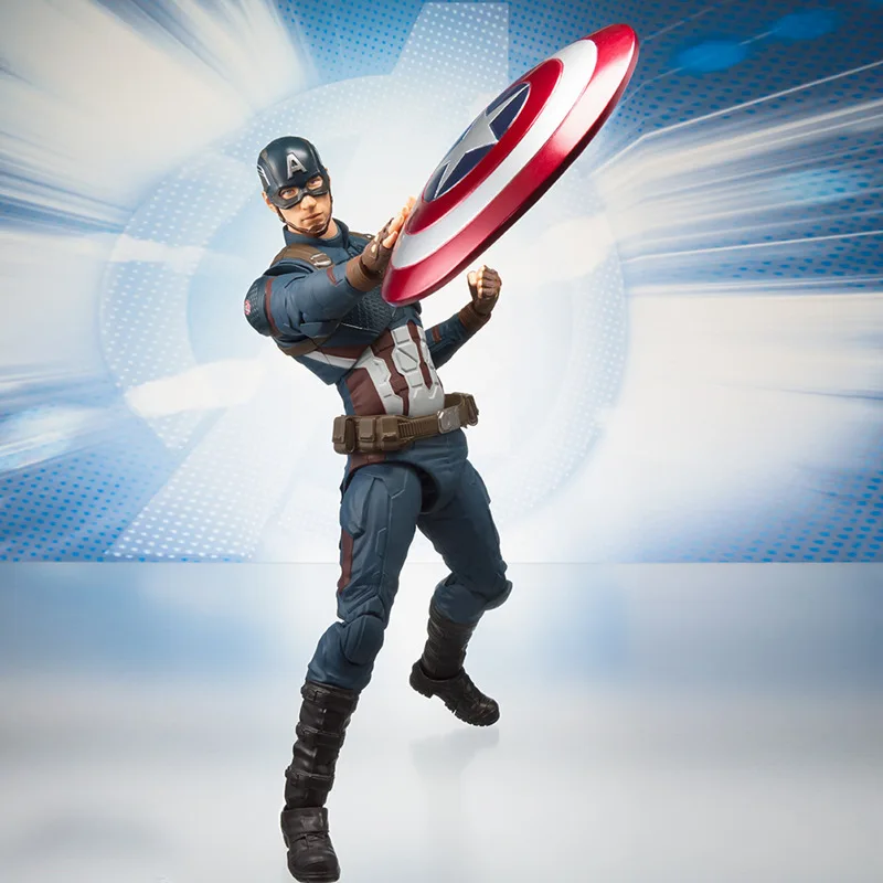 Novos Brinquedos de 15cm S.H.Figuarts Capitão América com Articulações Móveis, Figura de Ação Colecionável Marvel Avengers 2 em Caixa, Presente para Crianças
