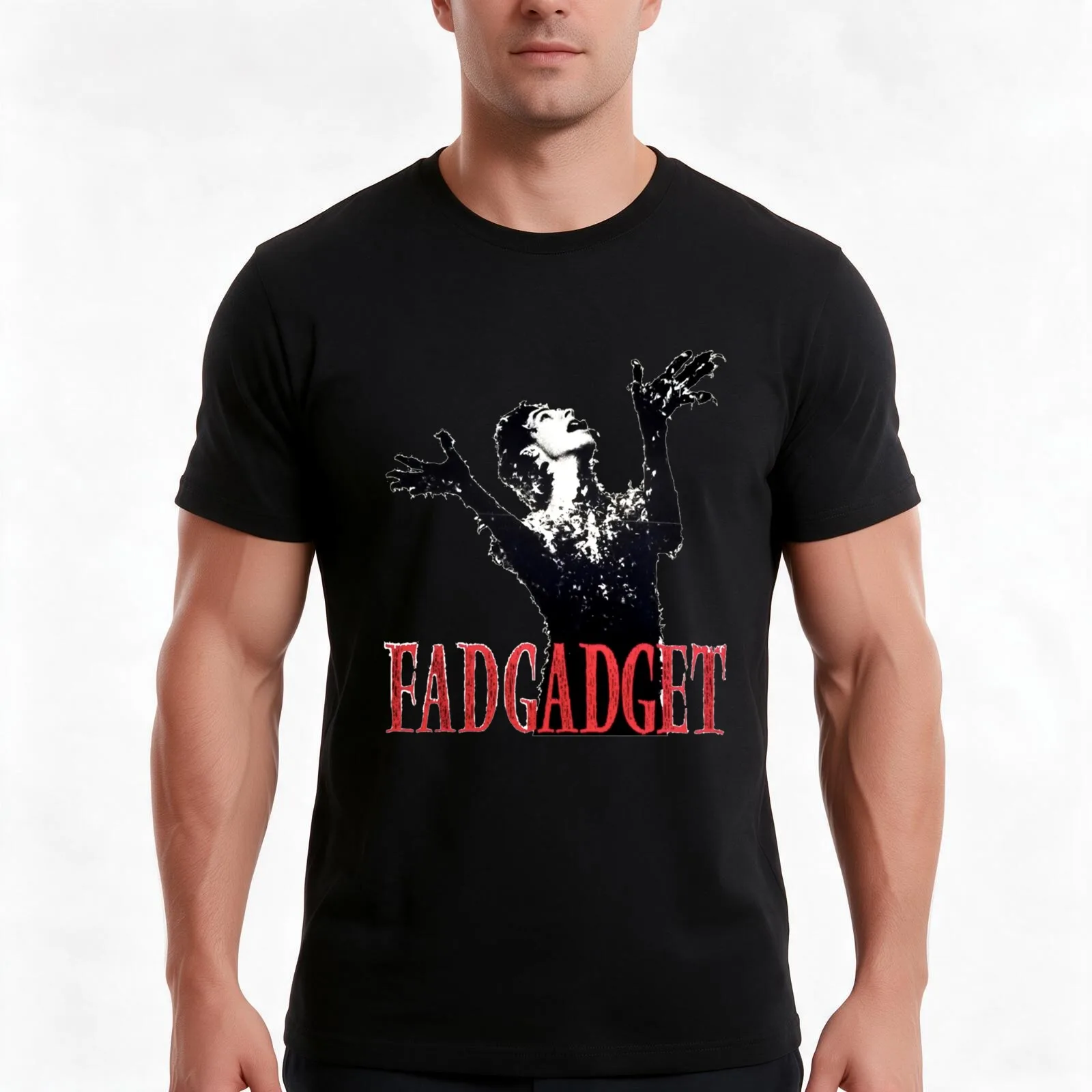 Fad Gadget T-Shirt Summer Casual Cotton Tee Oversized Streetwear Tops Vintage Graphic Print Loose Fit Short Sleeve