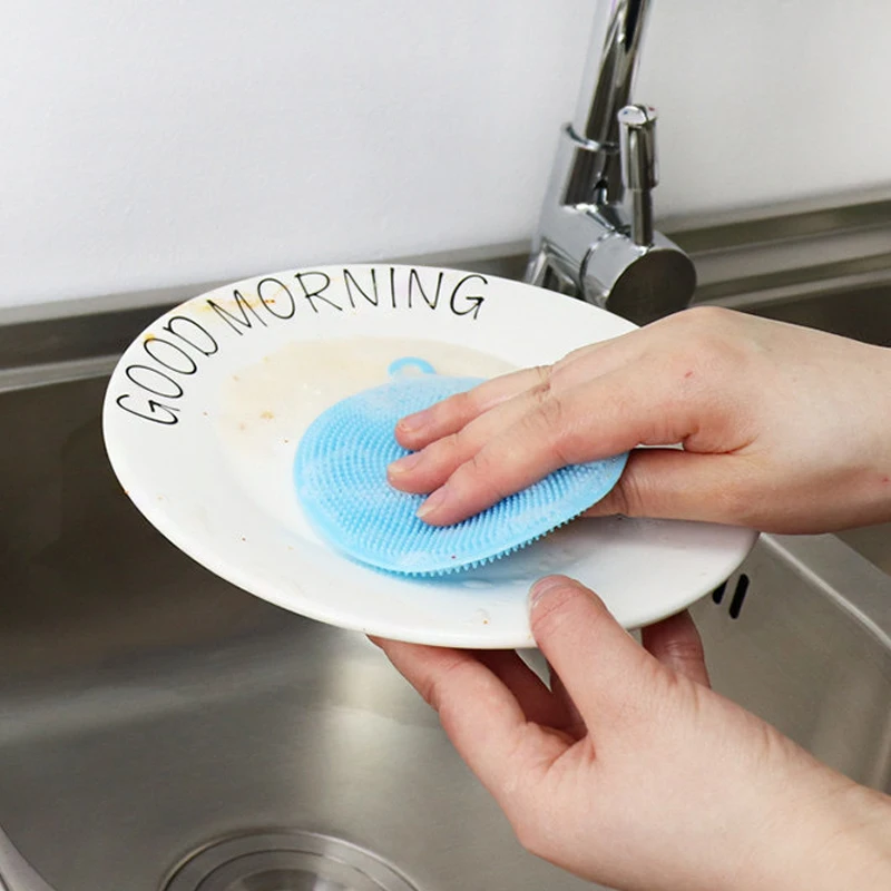 Kitchen Supplies Multifunctional Silicone Brush Dishwasher Dishwashing Mat Disinfecting Pots and Pans Cleaning Brush Table Mat