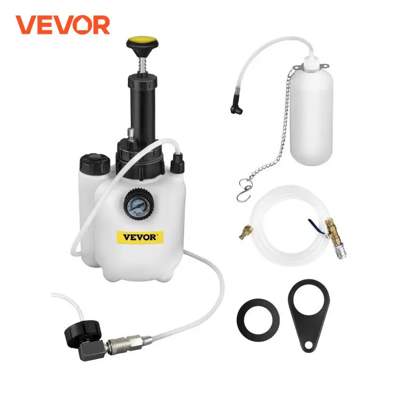 VEVOR Brake Fluid Bleeder Replacement Tool 3L Pump With 1L Plastic Waste Oil Bottle Universal Joint Connector Fit for Most Cars