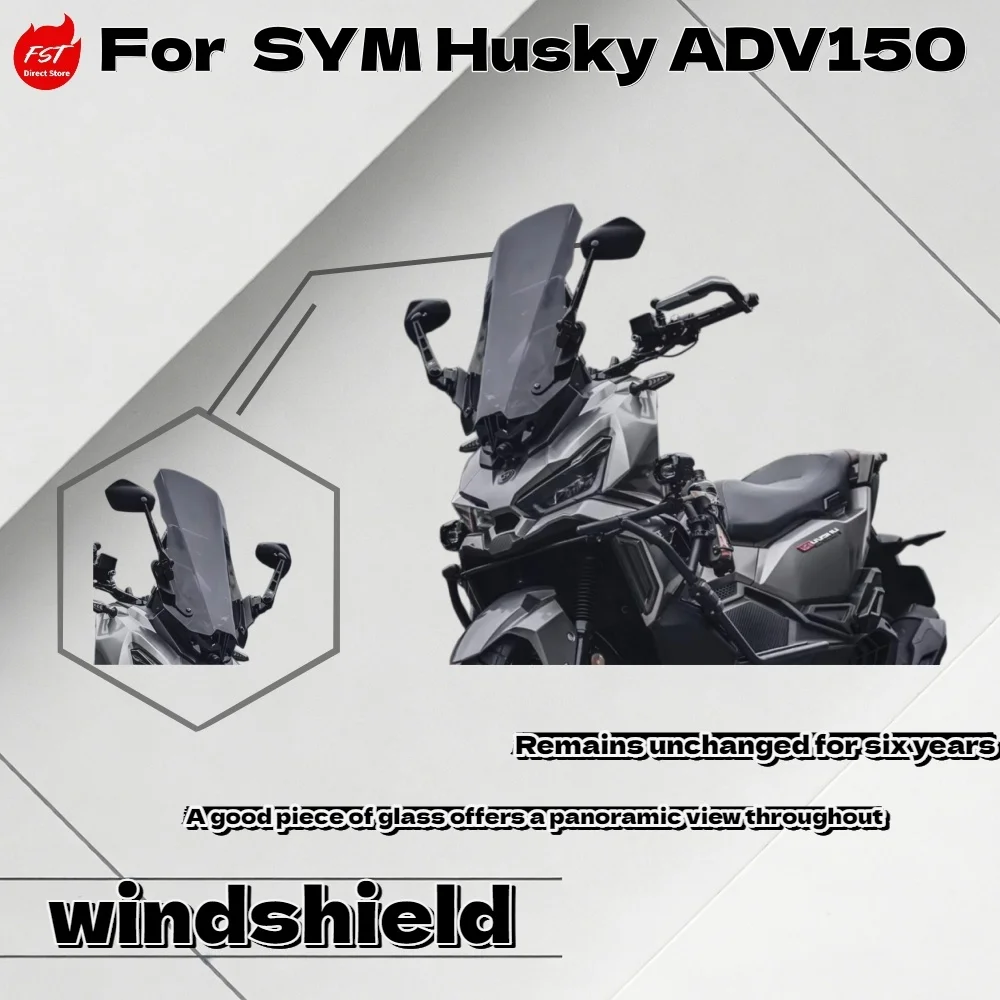 

For SYM Husky 150 ADV Modified Heightened Thickened Straight Windshield Rain Guard