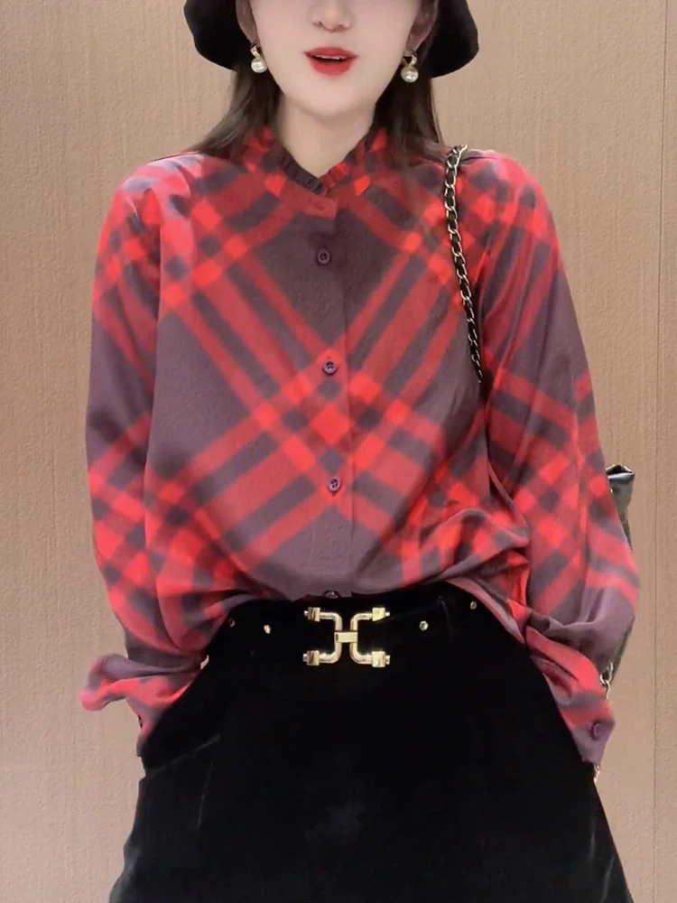 

Faionable Plaid Design, большие размеры, осенне-зимняя одежда для поездок на работу, цветная бровь с эффектом похудения, женская одежда премиум-класса