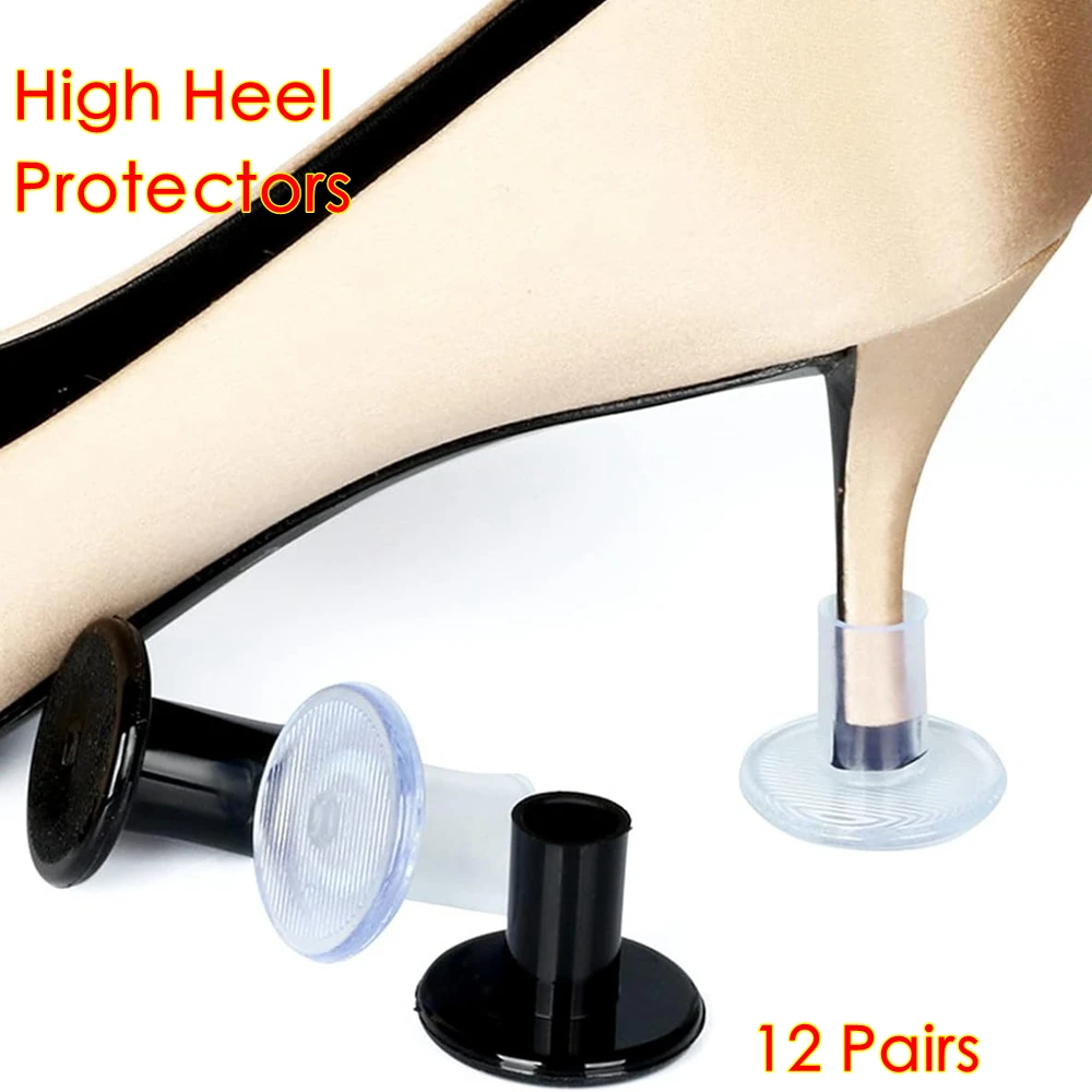 

12 Pair High-Heeled Shoe Heel Protector High Heeler Stiletto Cover Antislip Silicone Heel Stopper For Bridal Wedding Party Favor