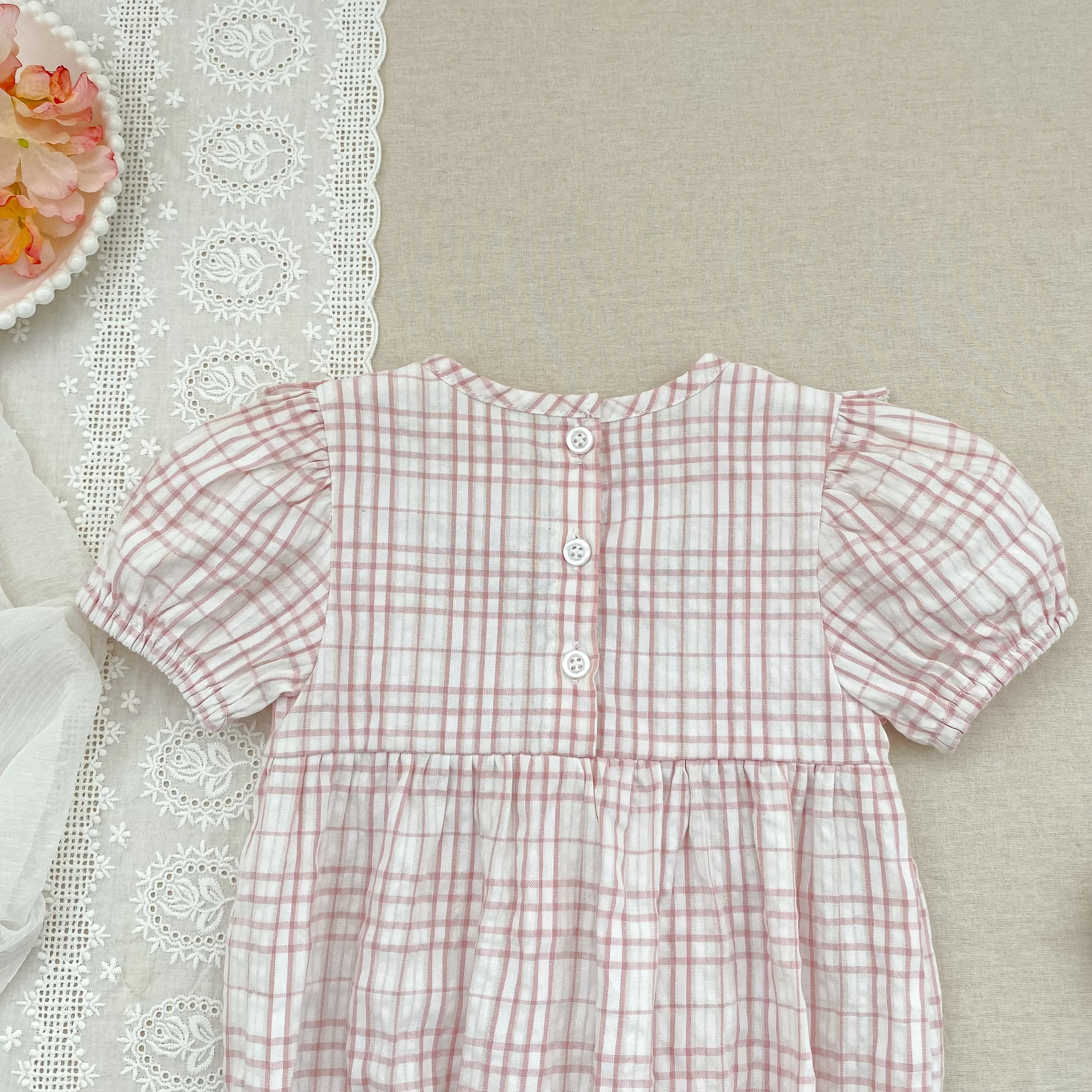 2026 Sommer-Schwesterkleidung 0-24M Baby Mädchen Kurzarm-Body mit Gitter-Stickerei 2-6 Jahre Süße Partykleider für Kinder – Detail 8