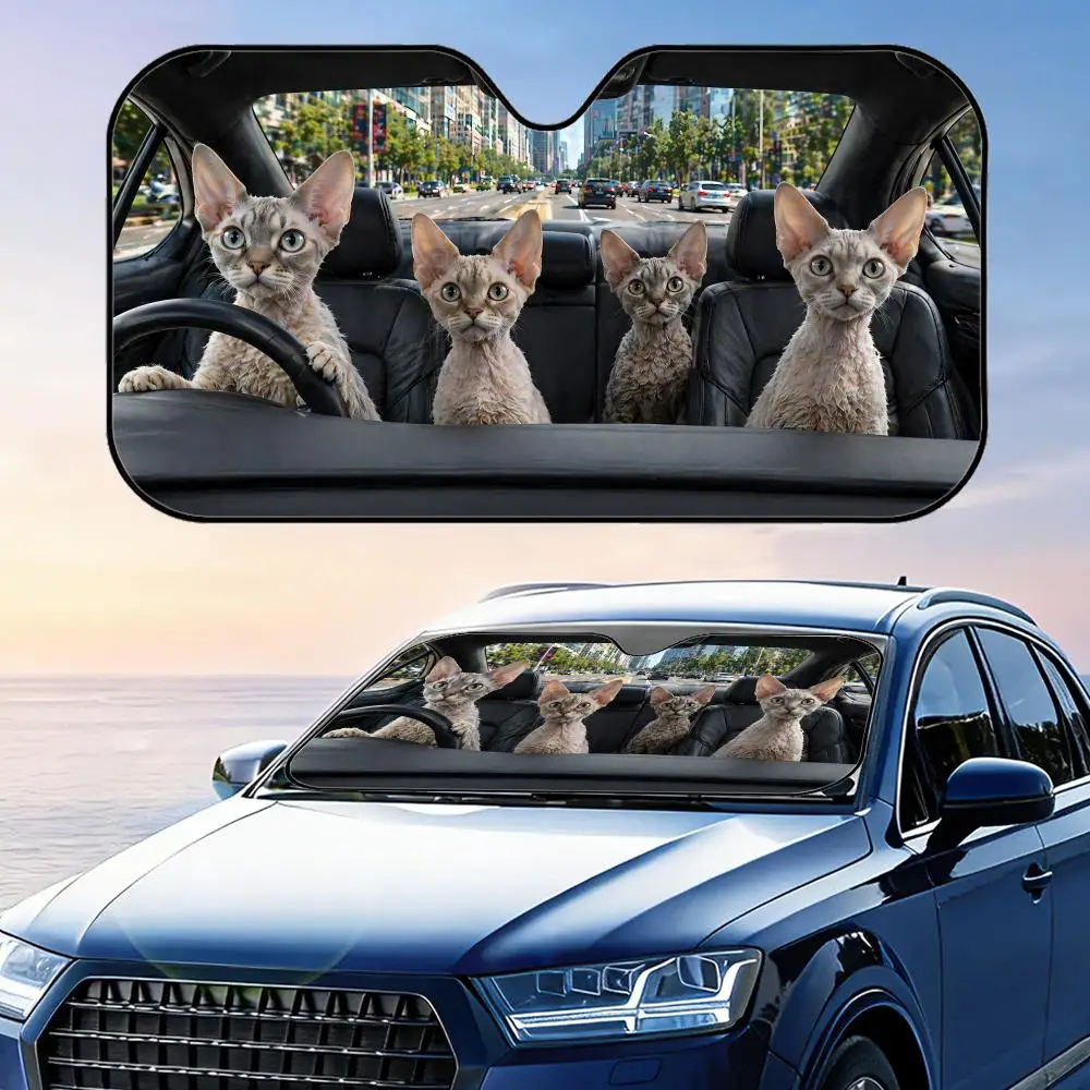Fun Devon Rex Driving Sun Visor Foldable Universal Car Windshield Sun Shade UV Protection Heat Insulation Foldable Cover