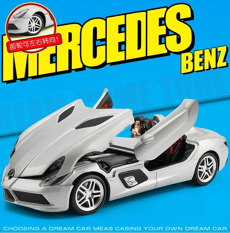 1:24 Mercedes-Benz SLR Stirling Moss Alloy Car Model Diecasts & Toy Vehicles Toy Car Metal Collection Model Kids Gift