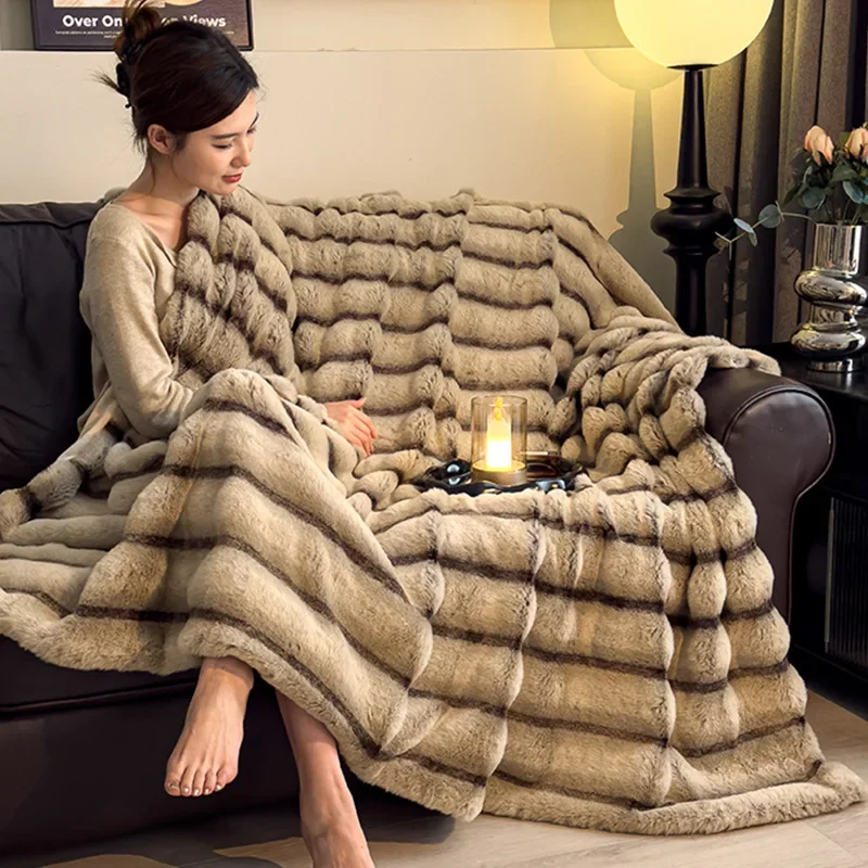 

Утолщенное постепенное мелое одеяло с леопардовым принтом 20, плюшевое одеяло с кроликом, многофункциональное одеяло