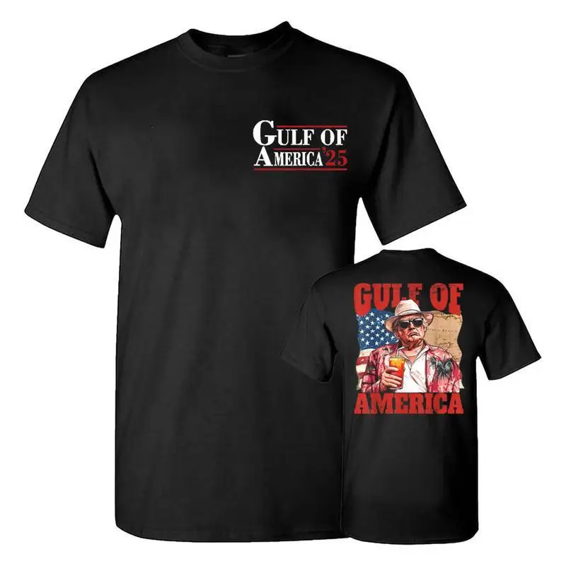 

Gulf of America ‘25 T-Shirt, Trump Tropical Vibes Tee, Patriotic Retro Shirt