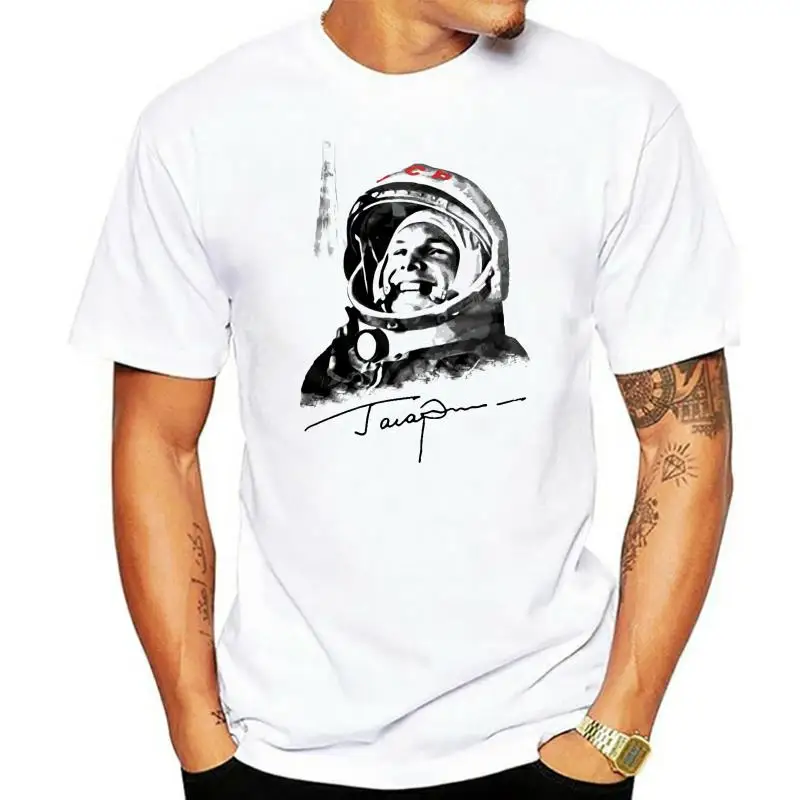 

New T Shirt Russia Ussr First World Soviet Cosmonaut Gagarin Cool Designe Hq Men Adult Slim Fit T Shirt S Xxl