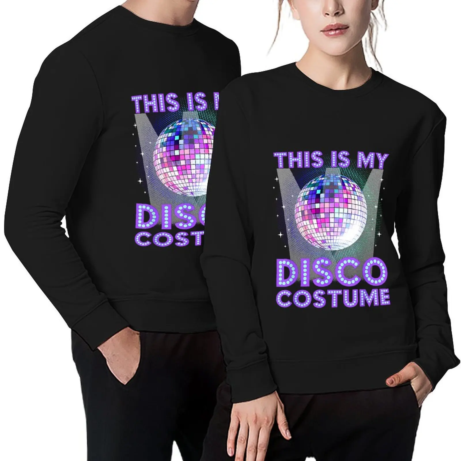 

Disco Outfit Women Men, 70s & 80s Costume, This Is My Disco T-Shirt, This is my 80s Costume T-Shirt, Colorful Retro Str Pullover