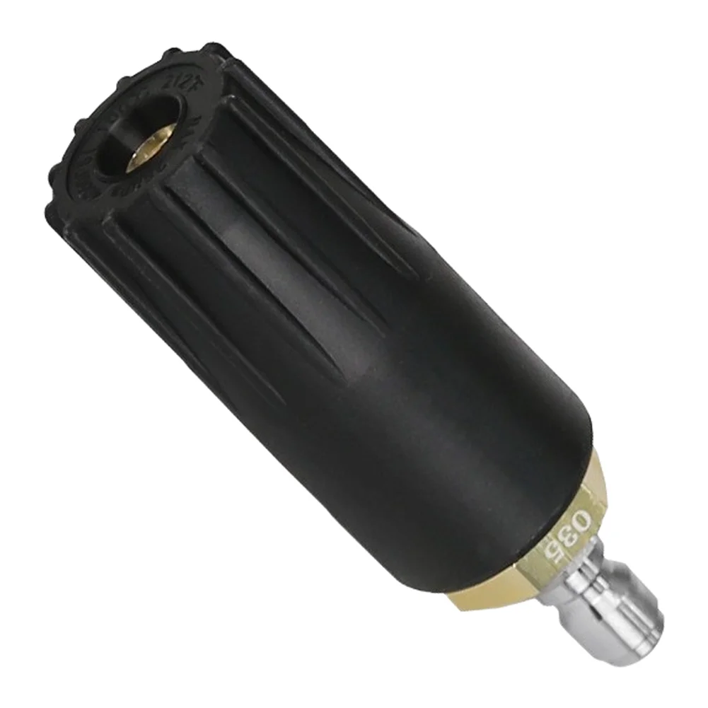 Aluminium Car Wash Nozzle with 360 Rotation Lotus Mechanism Straight Cylinder Type for High Pressure Hose Connections