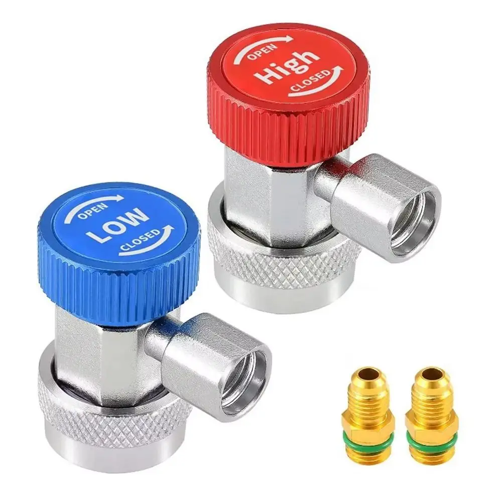 NEW Alloy Car Quick Coupler Connector Aluminium R134A H/L Brass Plating Adapter Car Accessories Adjustable Manifold Gauge
