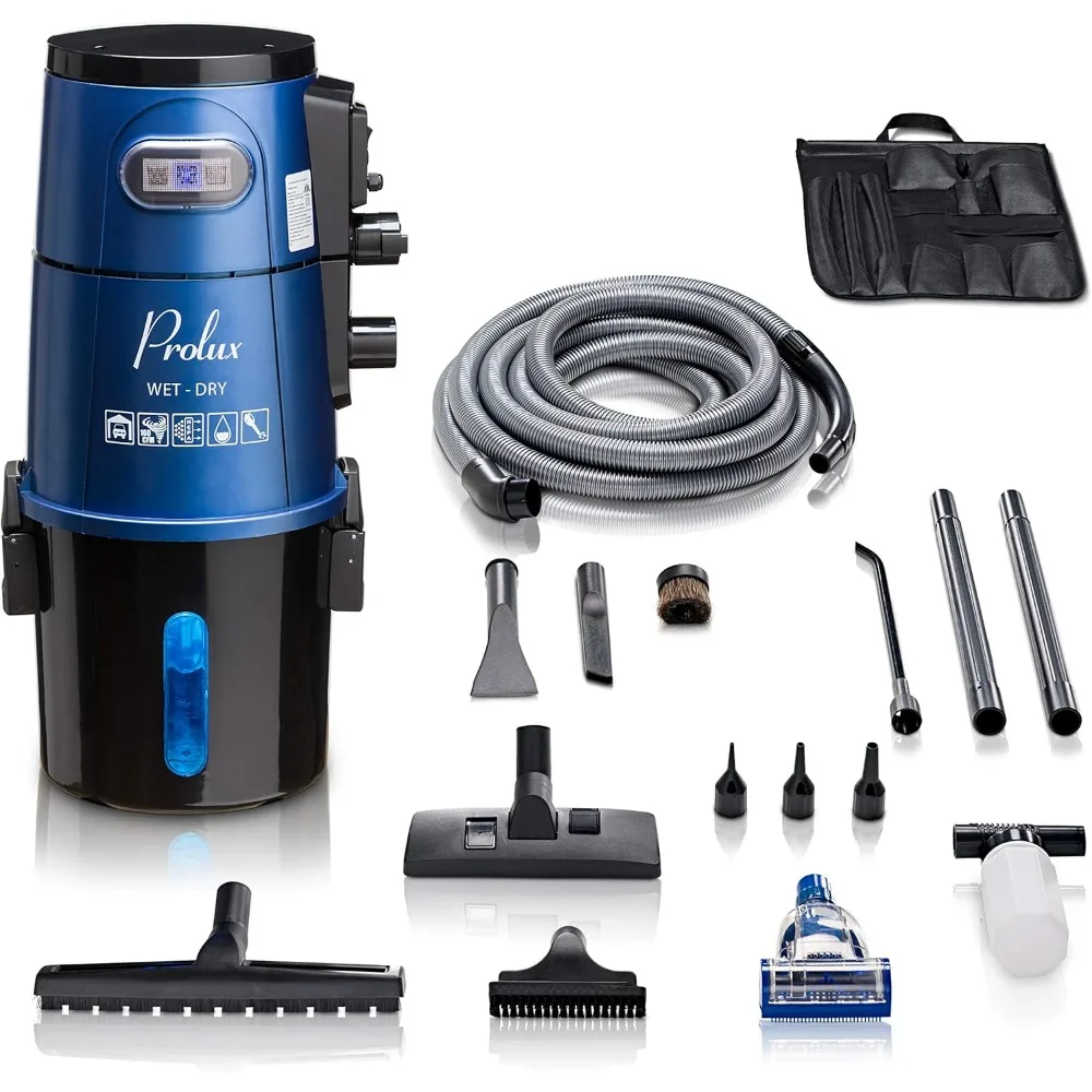 

Wall Mounted Garage Vacuum Wet Dry Pickup Professional Shop Blue Industrial Vacuum Cleaner