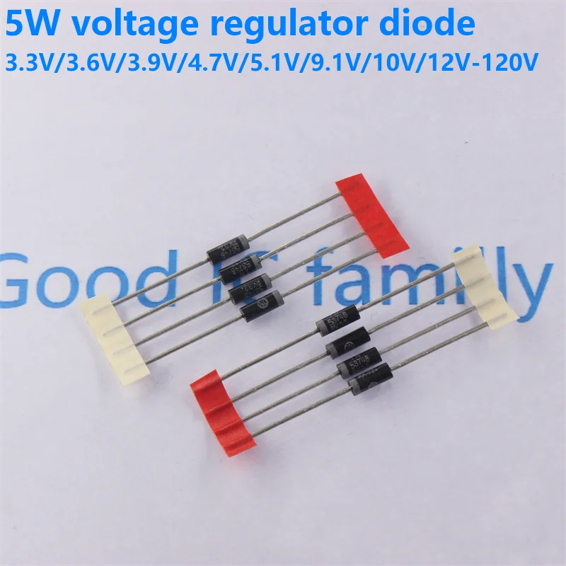5PCS 5W Zener diode 1N5333 1N5334 1N5335 1N5336 1N5378  1N5339 1N5357 1N5366 1N5360 47V-110V direct insertion Zener diode