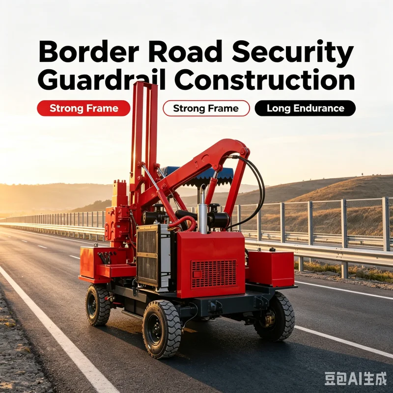 Diesel Engine Guardrail Post Driver Hydraulic Piling Rig For Highway Safety Barrier Construction Piling Support Equipment