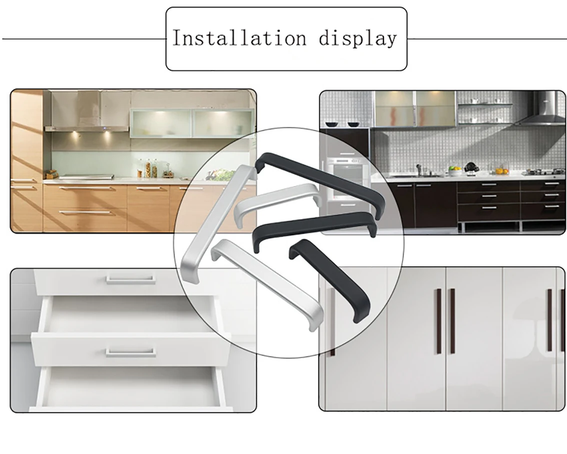 Uchwyt ze stopu aluminium 96/128/160/192/224mm szafka szafa drzwi szufladowe uchwyt meblowy wyposażenie sprzętowe