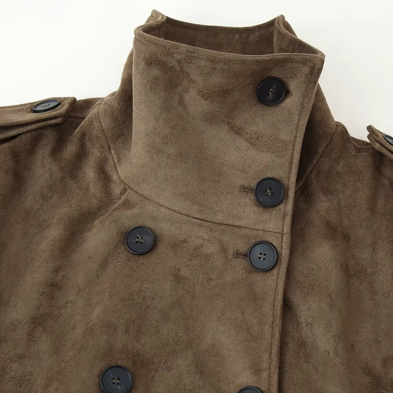 Fashionable Faux Suede Vest with Belt Autumn New Arrival Women's Clothing JNLEAOG 6318262 Outerwear Polyester Regular Length