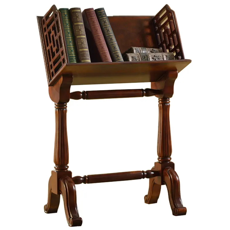 American Book Shelf Solid Wood Magazine Rack Floor the Newspaper Stand Retro Small Bookshelf