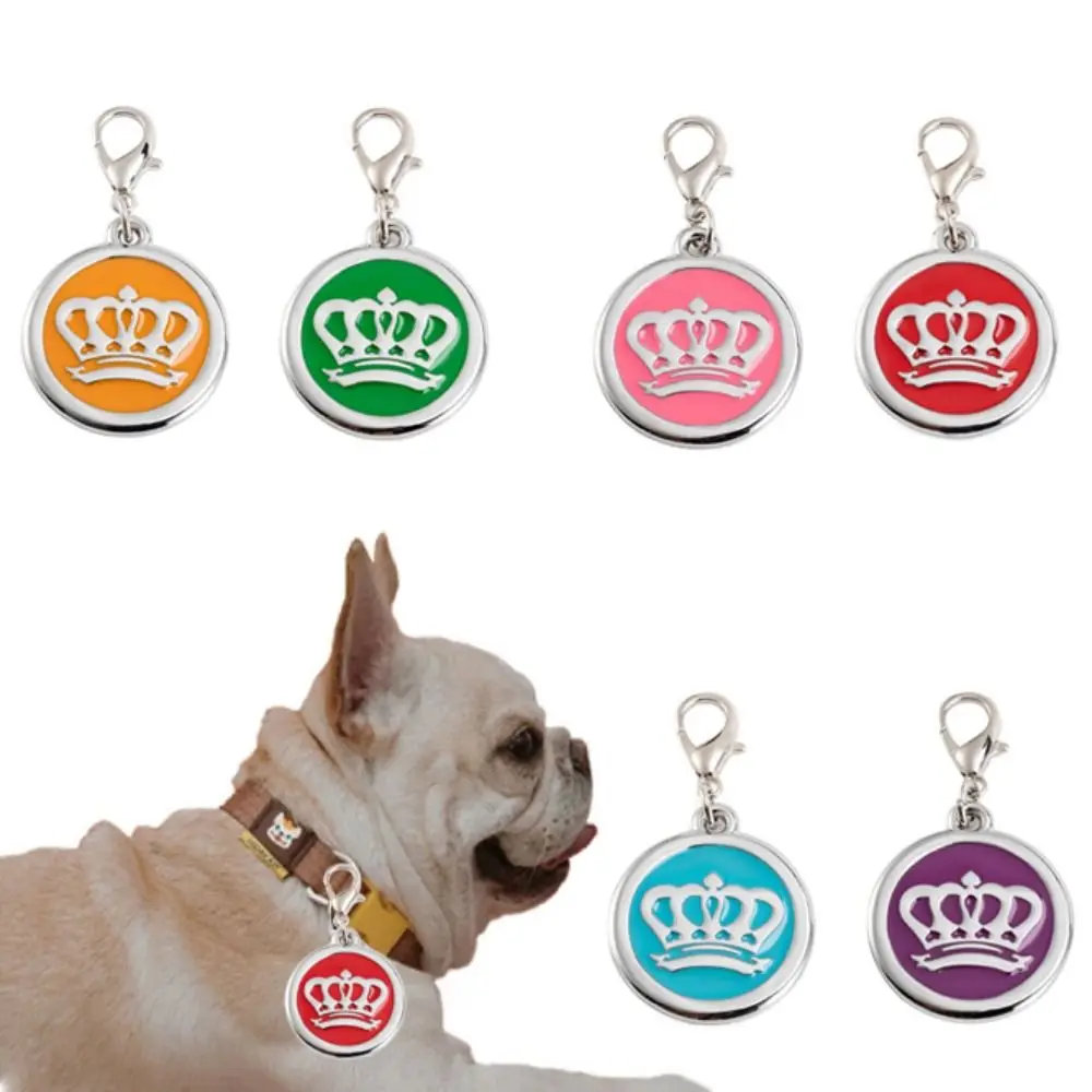 Бирки для собак и кошек, Корона, идентификационная бирка для домашних животных, персонализированная подвеска на ошейник для собак из цинкового сплава, предотвращающая потерю, подвесная бирка для собак для кошек, собак
