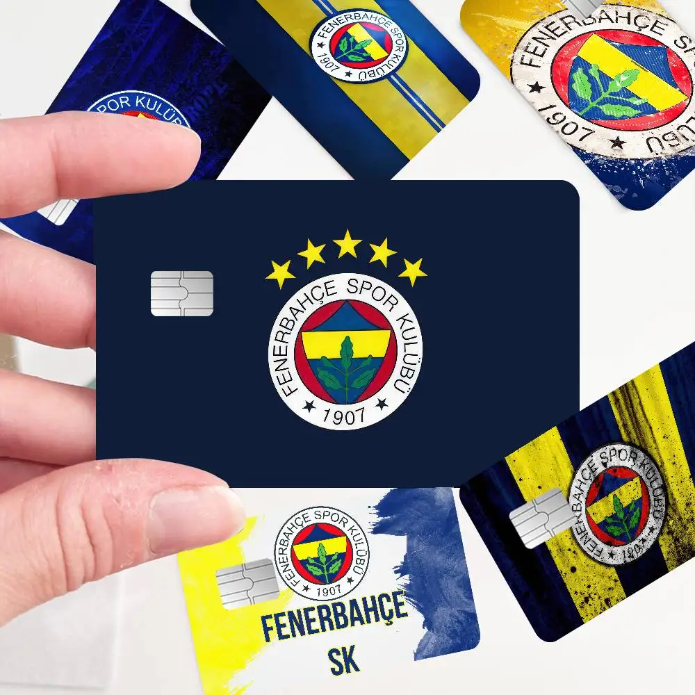 

F-Fenerbahce Football C-Club 2024 Anime Cartoon Skin Stickers Film Tape Case for Big Credit Debit Card Front Side