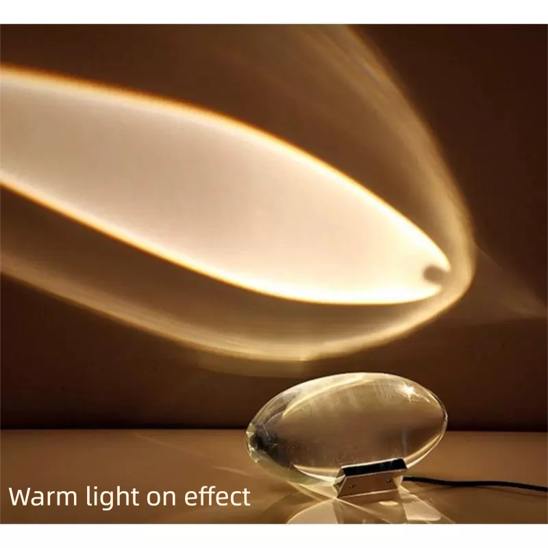 

High-end design crystal table lamp, creative glowing egg-shaped design night light, Italian designer style