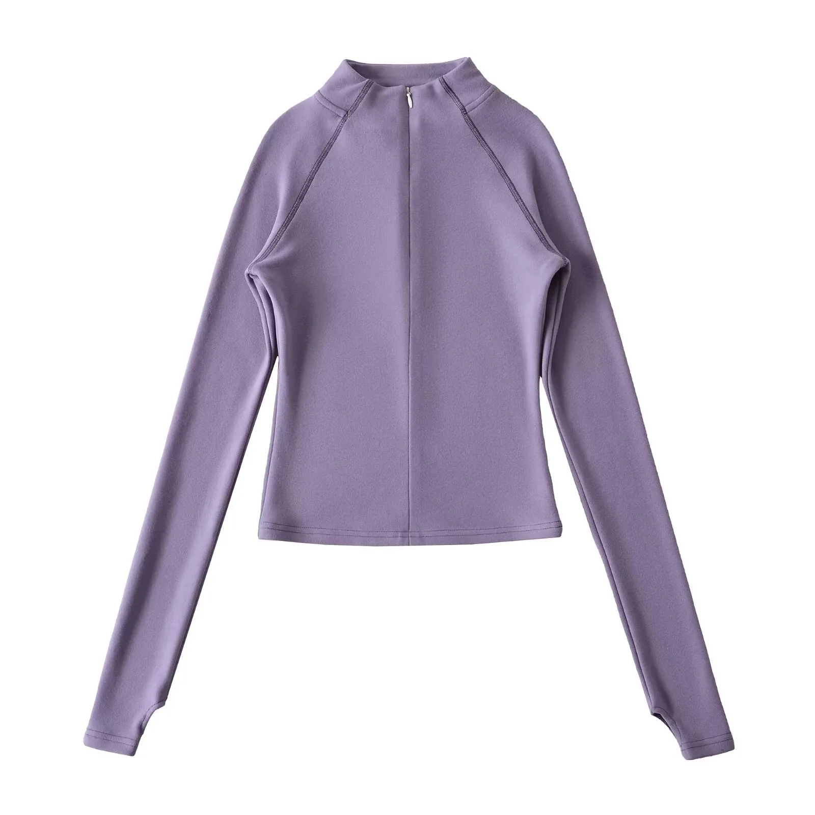 2025 Autumn Winter New Double-Sided Thermal Long Sleeved T-Shirt For Women American Style Tight Half High Neck Base Shirt XRKV