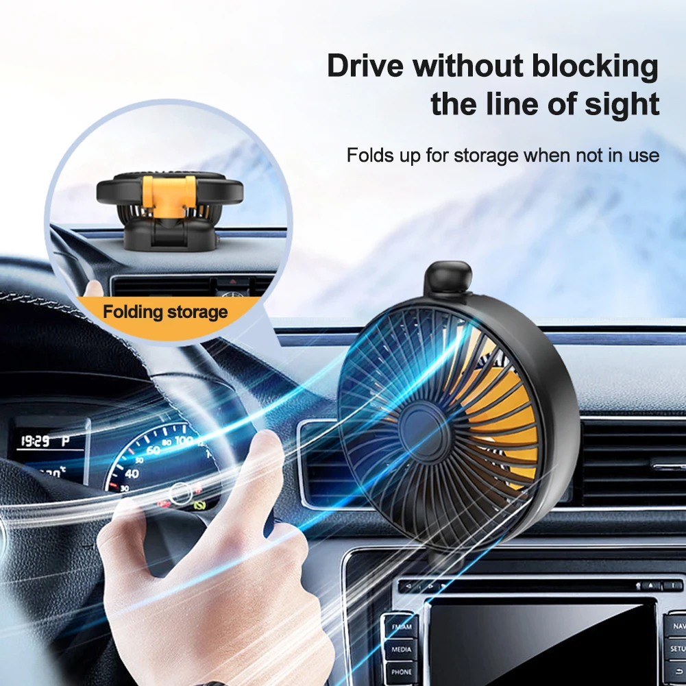 

5 В/12 В/24 В вентиляционное отверстие для приборной панели, охлаждающий вентилятор, складной циркуляционный вентилятор, вращение на 360 градусов, маленький вентилятор для приборной панели автомобиля, летние автомобильные аксессуары