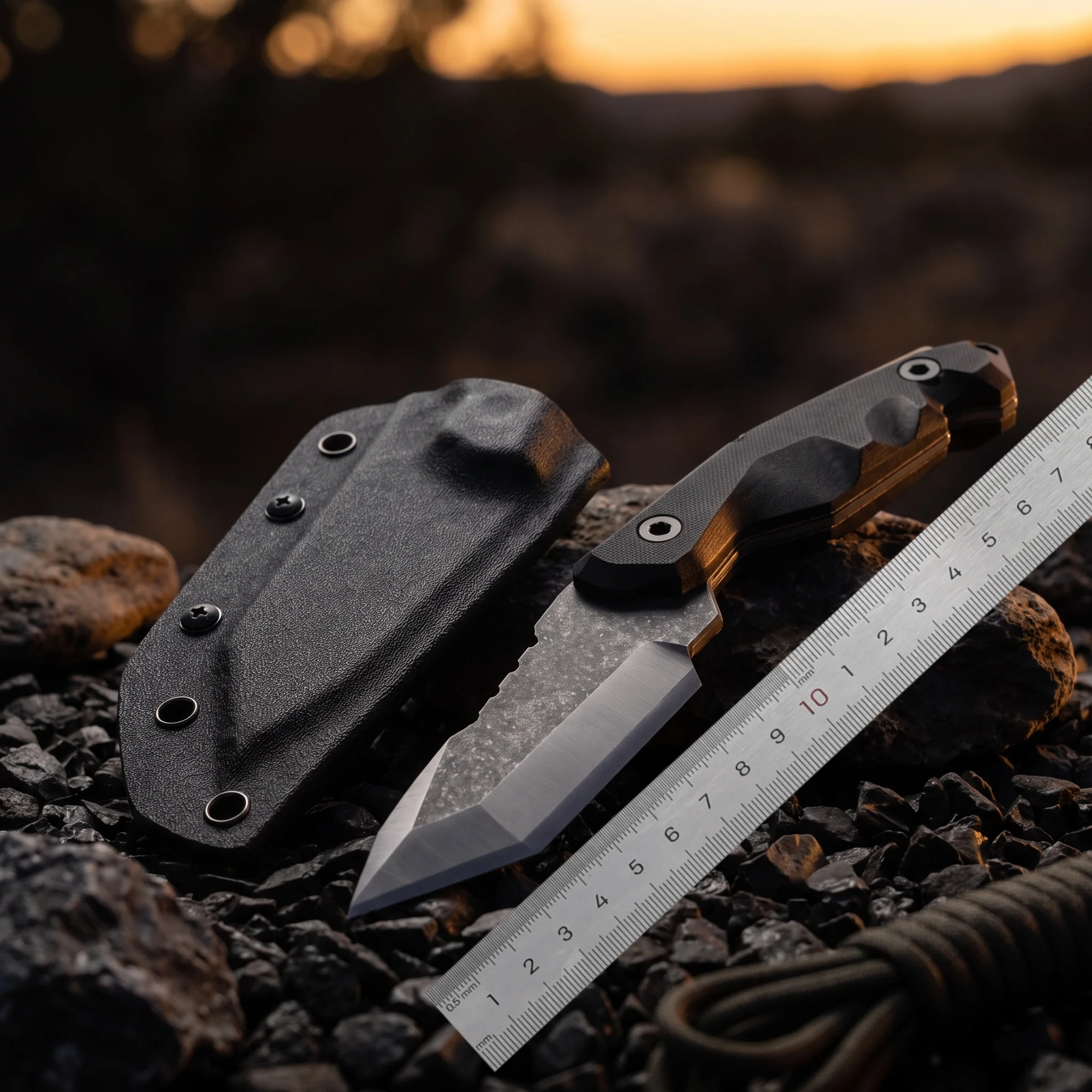 Coltello portatile con manico protettivo, ideale per picnic, preparazione di verdure e frutta, tagli manuali in casa, utensile da taglio multifunzionale in acciaio inossidabile.