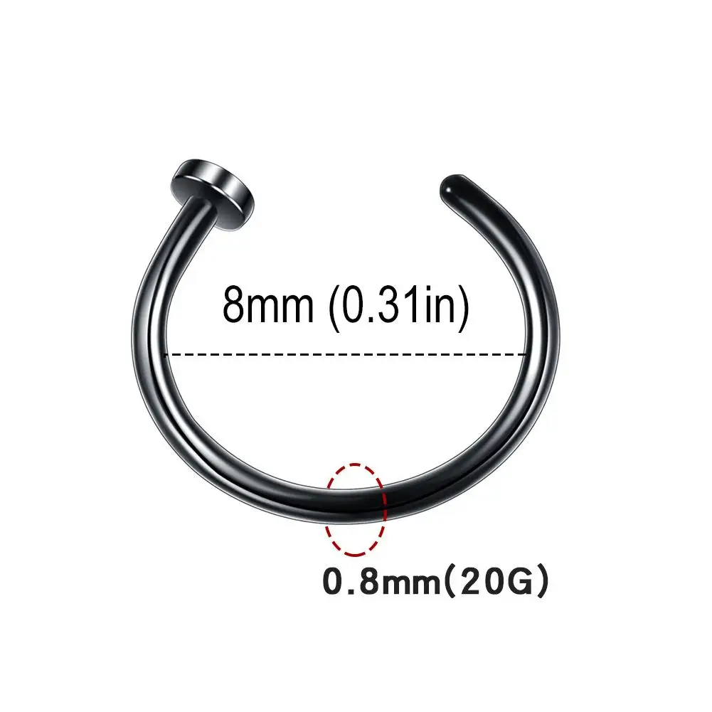 1 قطعة ثقب الأنف وهمية هوب الحاجز غير ثقب مشبك الأنف روك الهيب هوب الفولاذ المقاوم للصدأ المغناطيس موضة مجوهرات للجسم هدايا