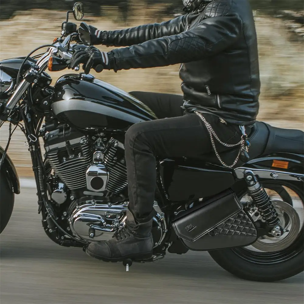 دراجة نارية السرج Swingarm حقيبة الجانب أداة حقيبة سوينغ الذراع حقيبة مقاوم للماء الجلود الاصطناعية ل سبورتستر الحديد 883 شارع 750 عدة #4