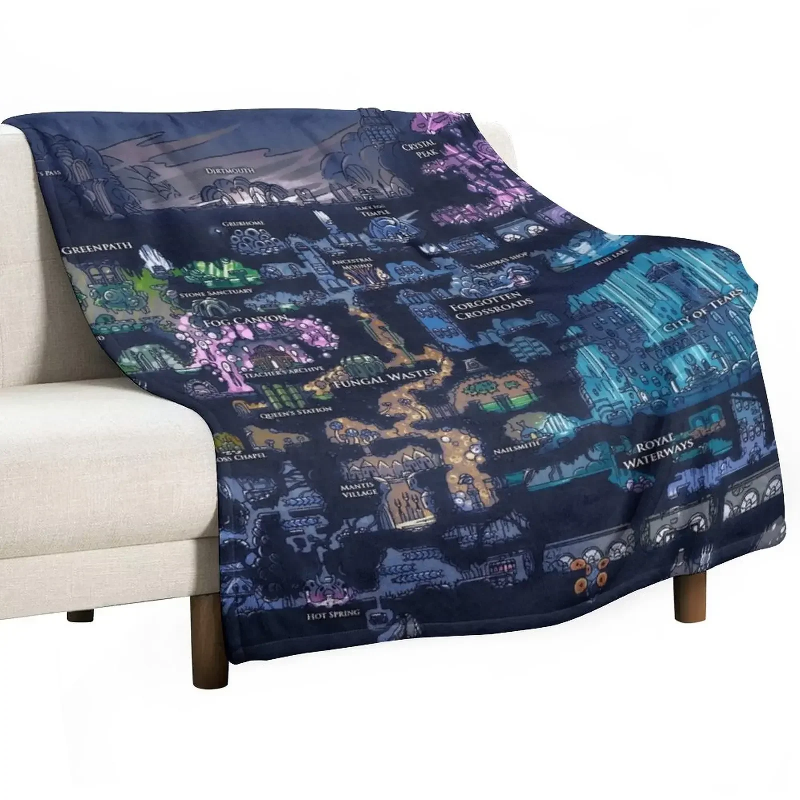 

Map of Hallownest Throw Blanket Luxury Throw Decorative Sofas Comforter Plaid Blankets