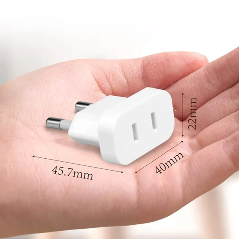 1 PC 4.0mm/4.8mm Power Plug Adapter, US to EU Europe Travel Power Plug Converter, Outlet Adapter