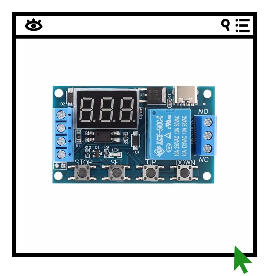 

2 шт. Модуль реле HW-521B/1-канальный, задержка отключения питания, отключение, задержка срабатывания, циклическая схема управления временем.