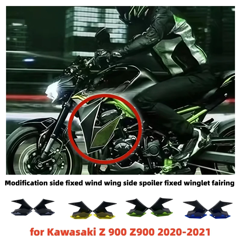 Modification modified side fixed wind wing side spoiler fixed winglet fairing for Kawasaki Z 900 Z900 2020-2021