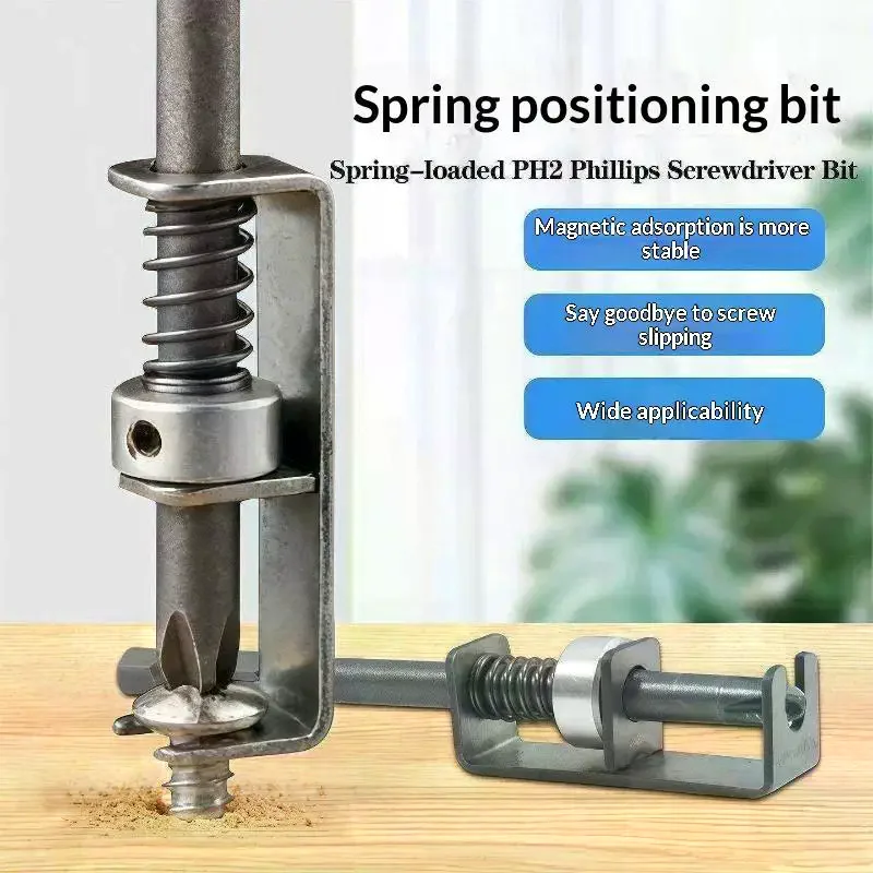 Spring Loaded Screwdriver Bit Fixing Clamp Anti-Drop Screw Holder Durable Alloy Steel for Construction Workers Daily Use