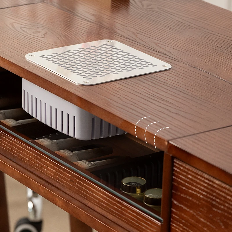 Wooden Professional Nail Table Dust Collector Designer Salon Nail Desk Beauty Workstation Stolik Do Manicure Furniture Salon