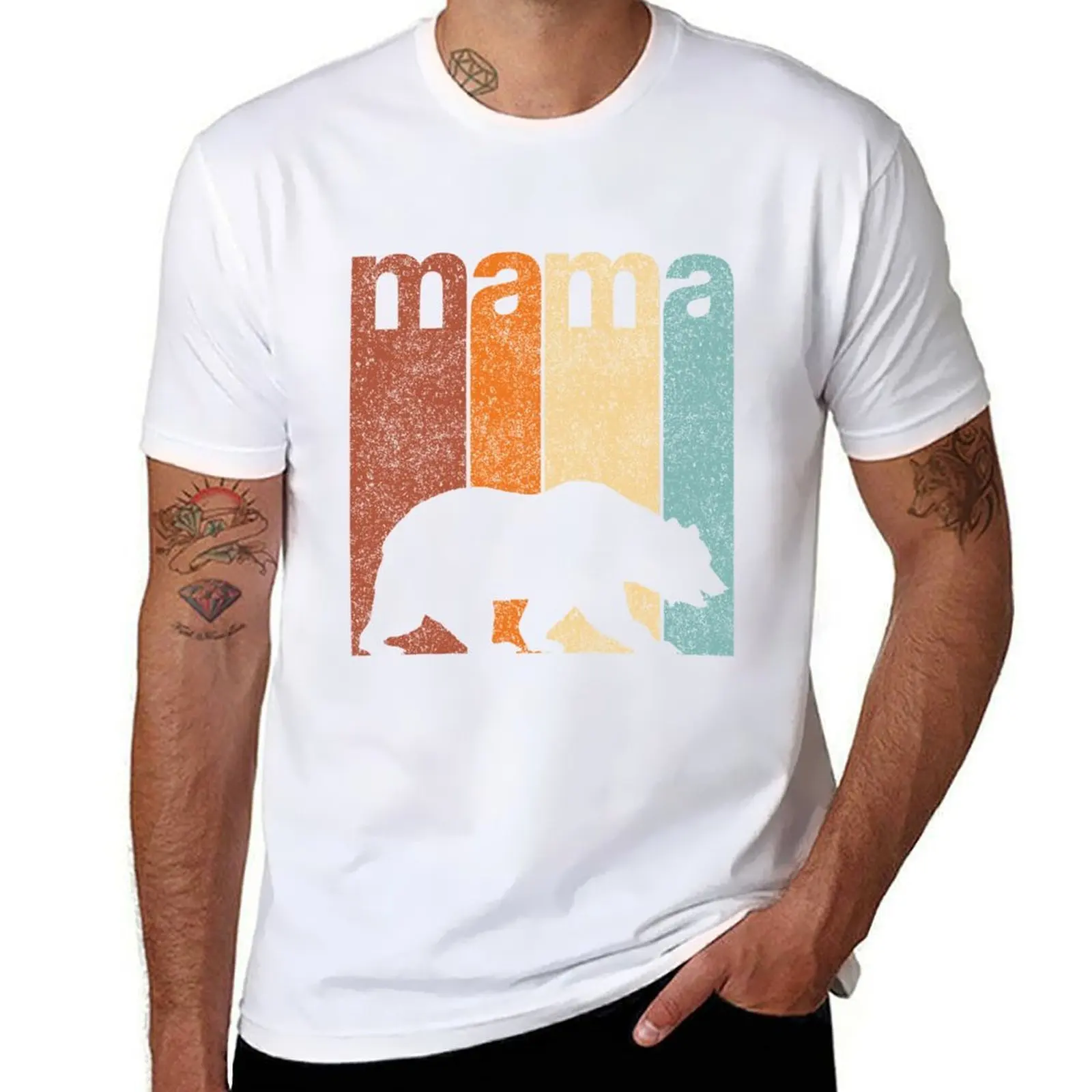 

Mama Bear Mother's Day T-Shirt men t shirt cotton 100% t shirt man cotton T-Shirt