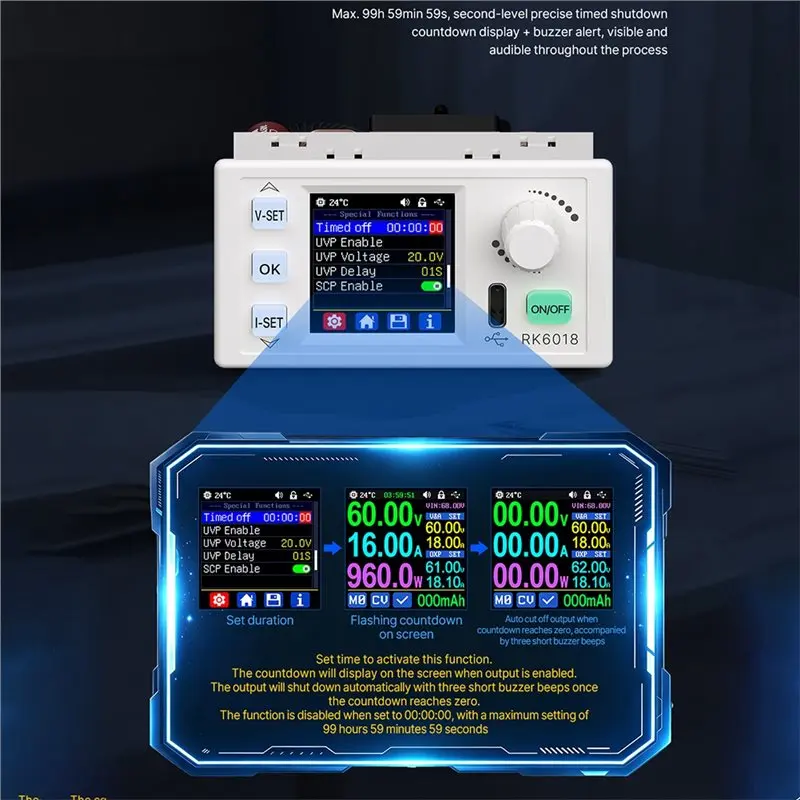 PORK-RK6018 60V 18A DC-DC Step Down Voltage Regulator Buck Converter Power Supply Module RK6018