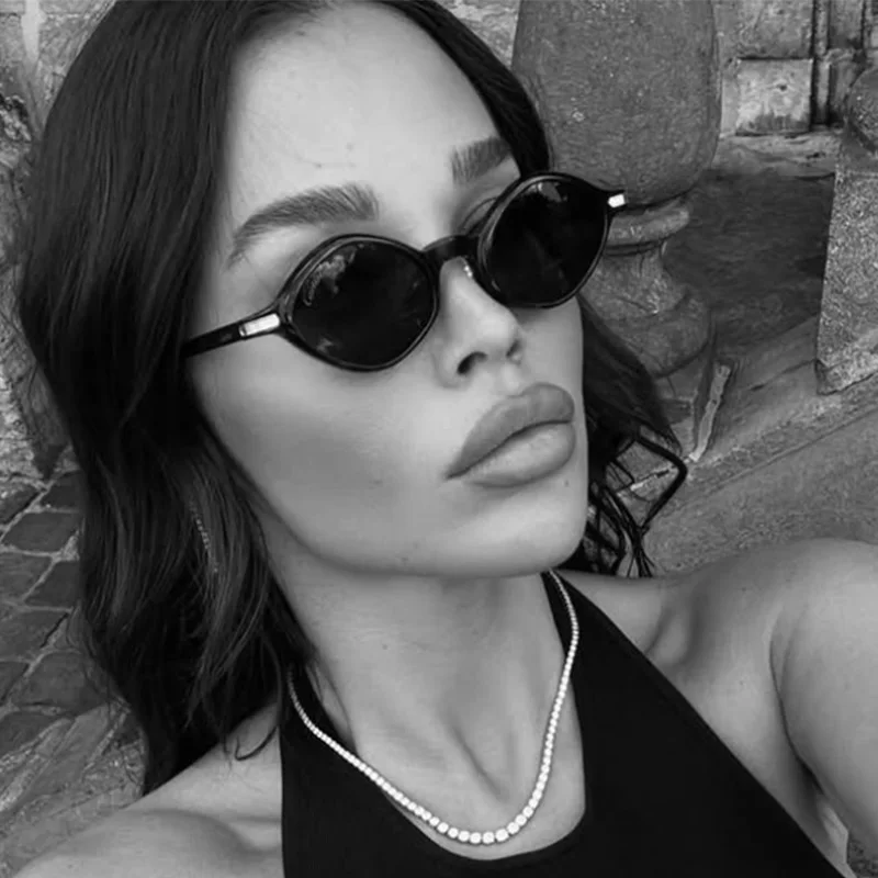 Trendy Polygon Diamond Sunglasses Womens Small Retro Fashion Small Cat Eye Square Shades Women's Glasses Vintage Rhombus Eyewear