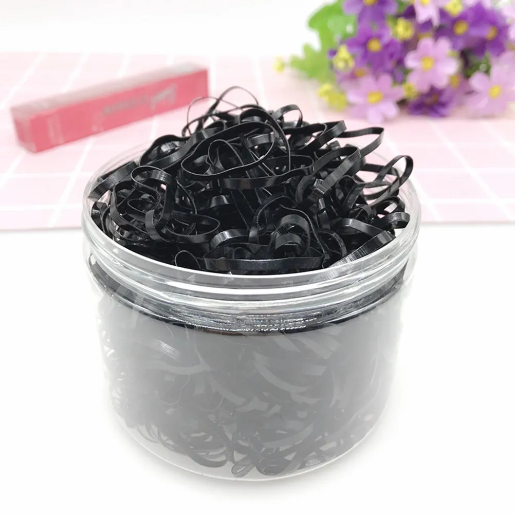 1000Pcs Box Rubber Hair Bands Elastic Multicolor Disposable Hair Ties for Crafts Hairstyles Disposable Rubber Bands