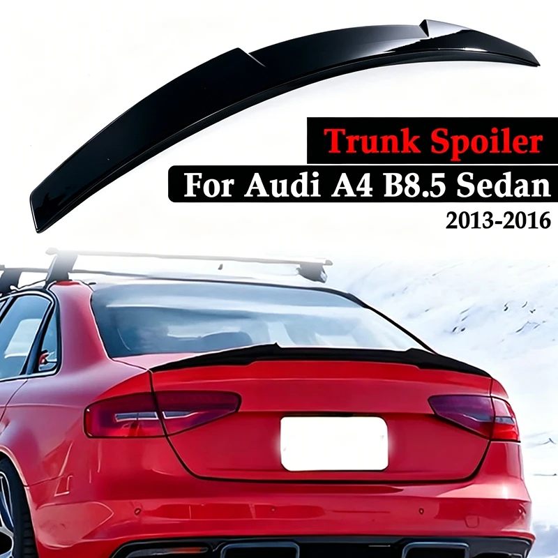 

For Audi A4 B8.5 4 Door 2013-2016 M4 S4 Style ABS Material Glossy Black Rear Trunk Boot Lid Car Spoiler Wings Tuning Accessories