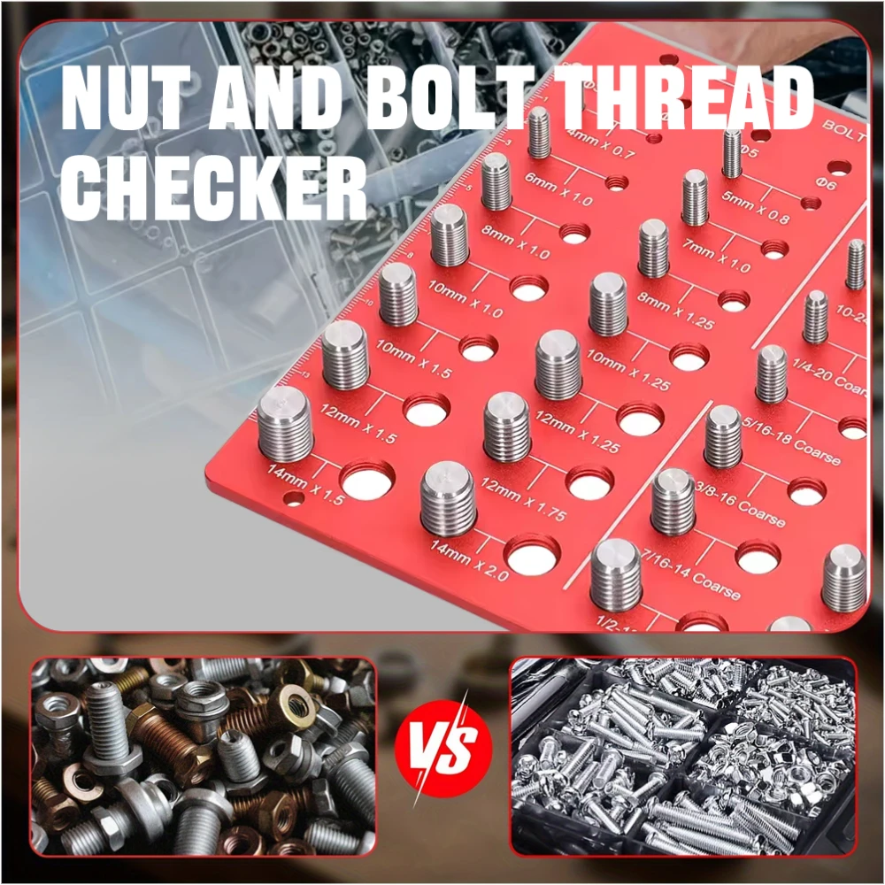 

Professional Thread & Size Gauge 28 Tools Metric/Inch Thread Checker For Nuts/Bolts/Screws Machining Maintenance