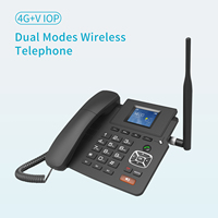 4G Desktop Dual modes Wireless Telephone 4G VOIP Phone Support 2 SIP Accounts WIFI SIM Card wi/ Antenna LCD Screen Auto Answer