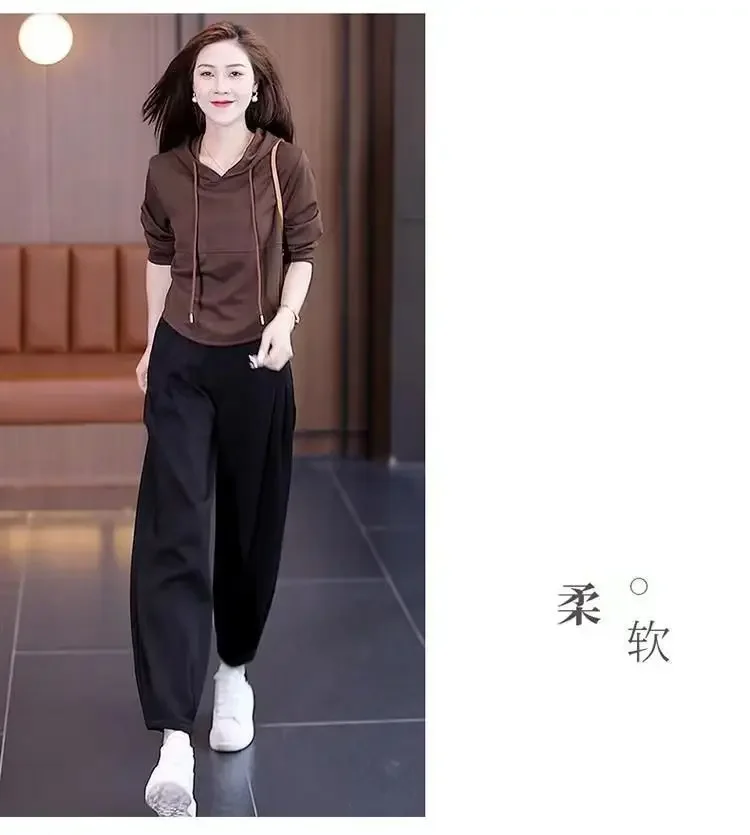 スリムでファッショナブルなカジュアルパンツ、足首に紐を結ぶスポーツパンツ、伸縮性のあるハーレムパンツ、プラスサイズの女性向け、新作ハイウエストルーズフィット